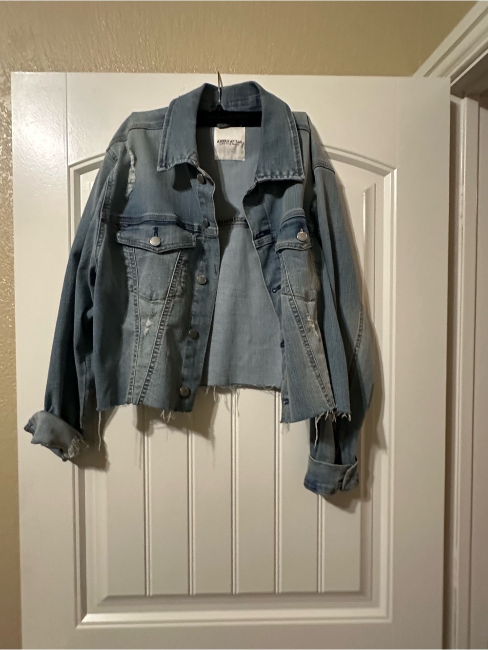 American Rag Light Blue Cropped Denim Jacket